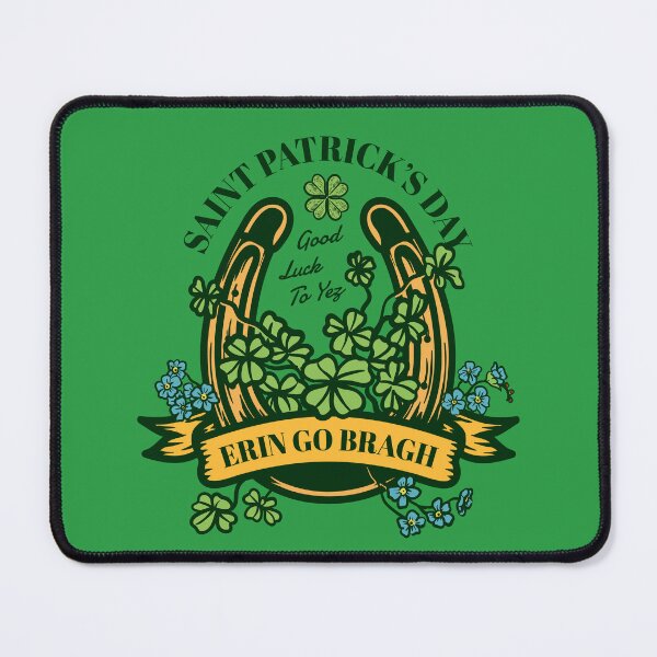 Item preview, Erin Go Bragh, Cute Four Leaf Clover, Éirinn Go Brách Harp, Funny Gift Idea for St Patty's Day designed and sold by Quotesigner.