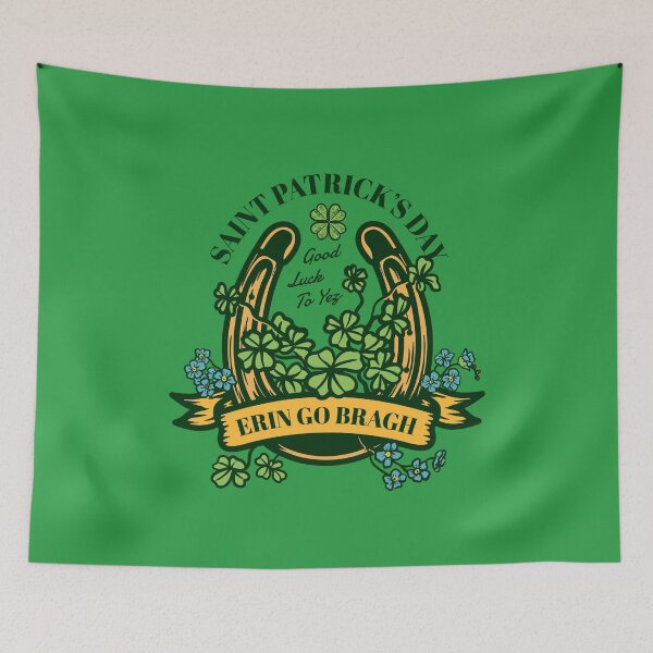 Item preview, Erin Go Bragh, Cute Four Leaf Clover, Éirinn Go Brách Harp, Funny Gift Idea for St Patty's Day designed and sold by Quotesigner.