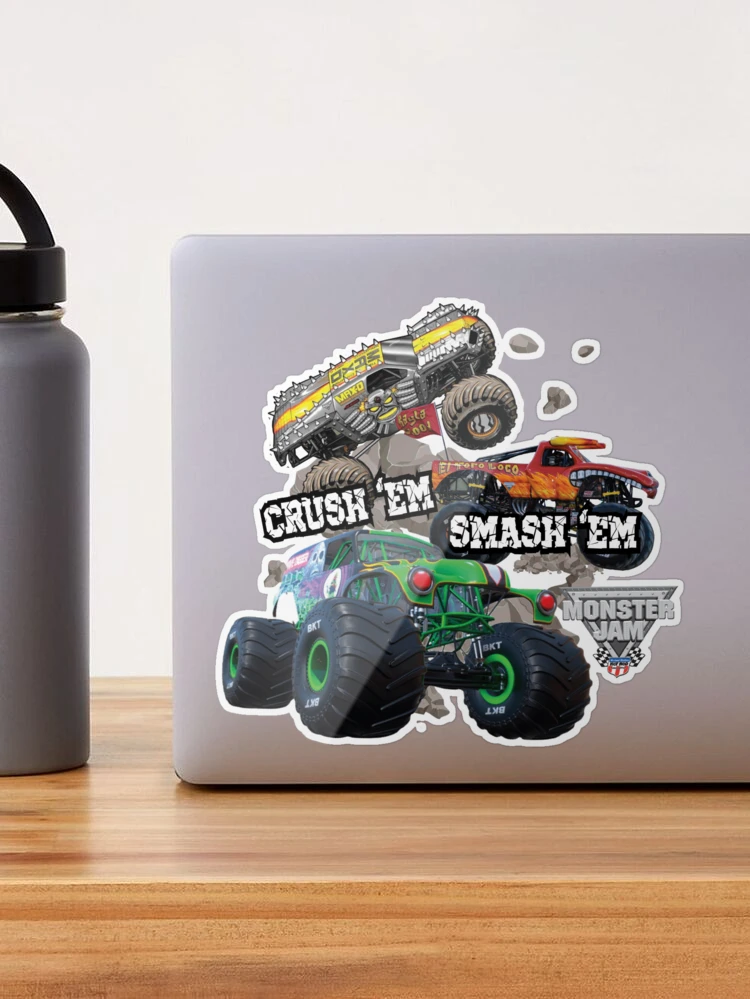 Monster Truck Water Bottle Label