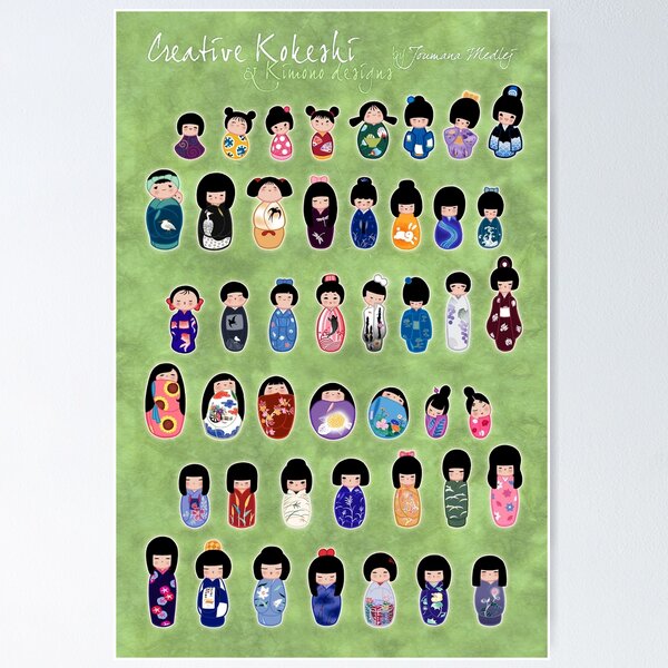 Creative Kokeshi & Kimono Designs Poster
