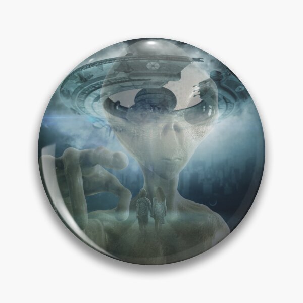 Item preview, Alien abduction design with ufo and pointing alien  designed and sold by BearCaveDesigns.