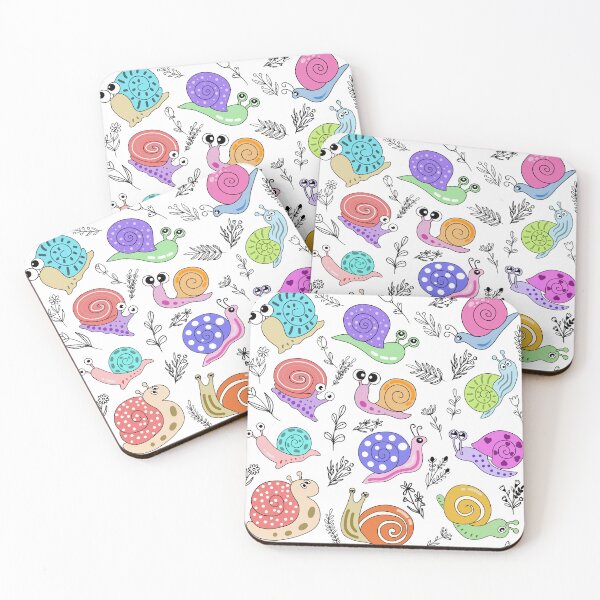 Item preview, Slow And Steady | Cute Snail And Flower Doodle Hand Drawn Illustration Pattern designed and sold by HarrysMomStudio.