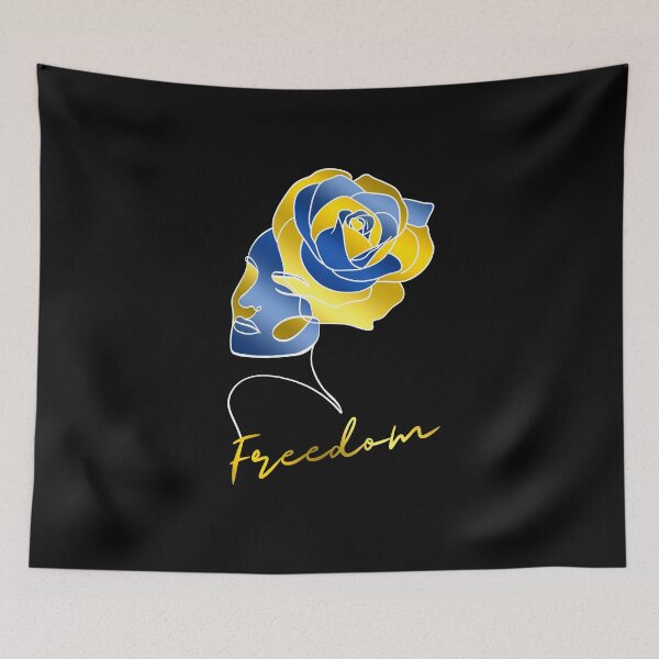 Item preview, Make Art Not War Woman Symbol of Freedom with Ukraine's Flag Colors  designed and sold by M-Infinite.