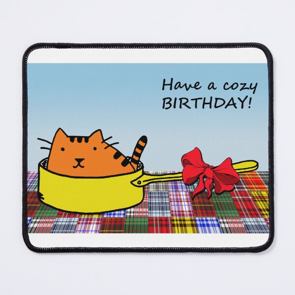 Item preview, Cozy Birthday Cat in Frying Pan designed and sold by ShoaffBallanger.