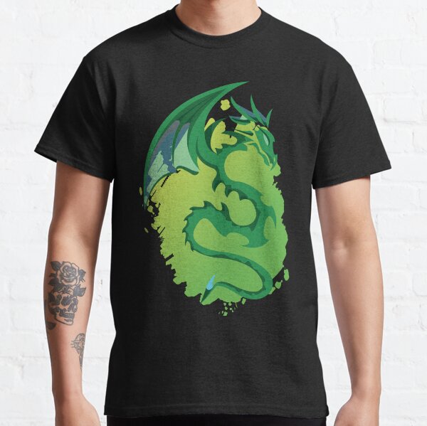 Green Tribal Dragon Classic T-Shirt