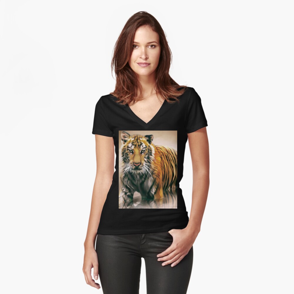 Item preview, Fitted V-Neck T-Shirt designed and sold by wayneflint.