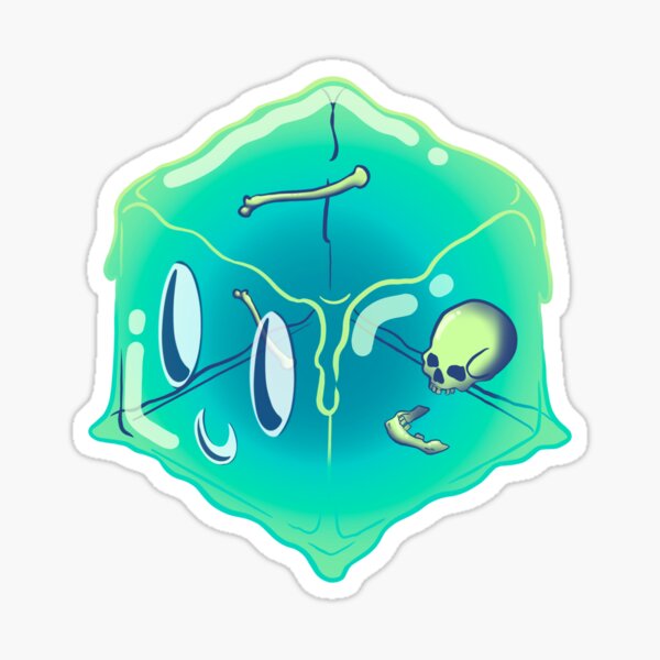 "Gelatinous Cube " Sticker by BeastsBeholders Redbubble