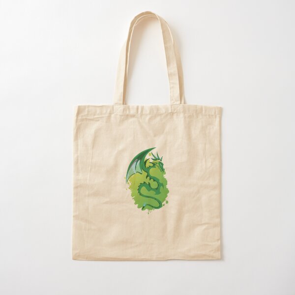 Green Tribal Dragon cover Cotton Tote Bag