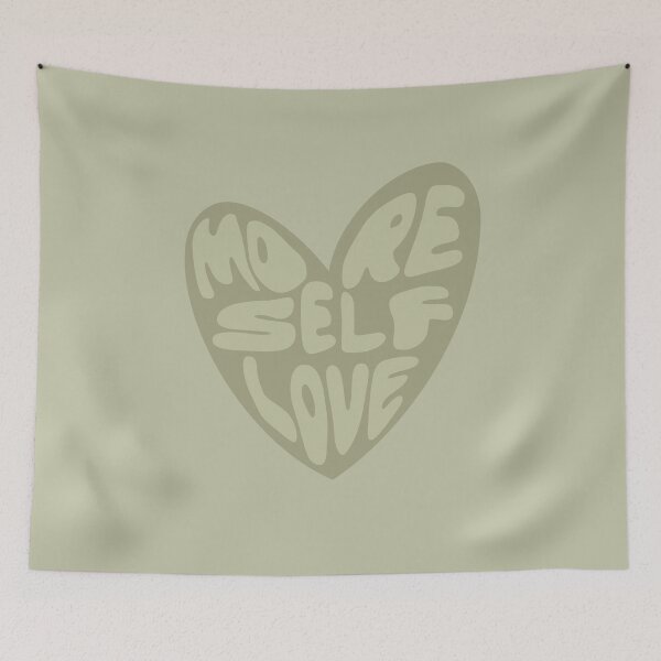 Item preview, More Self Love Heart - Groovy Melted Font - Sage Green designed and sold by bykirstco.