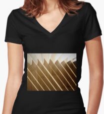 *Light and shade of Vertical blinds* Women's Fitted V-Neck T-Shirt