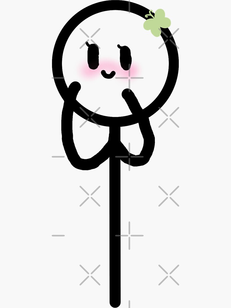 Loving Stickman With Hearts Sticker Meme Sticker Funny 