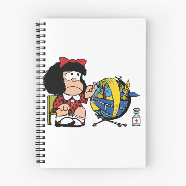 Item preview, Mafalda quino feeling sad about earth and ukraine designed and sold by Bonobofy.