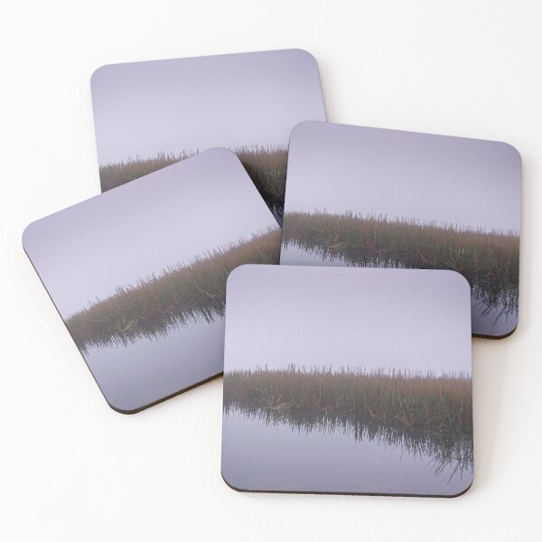Item preview, Early foggy morning overlooking the water grasses reflecting in the water at Lysterfield lake park designed and sold by James-Cole.