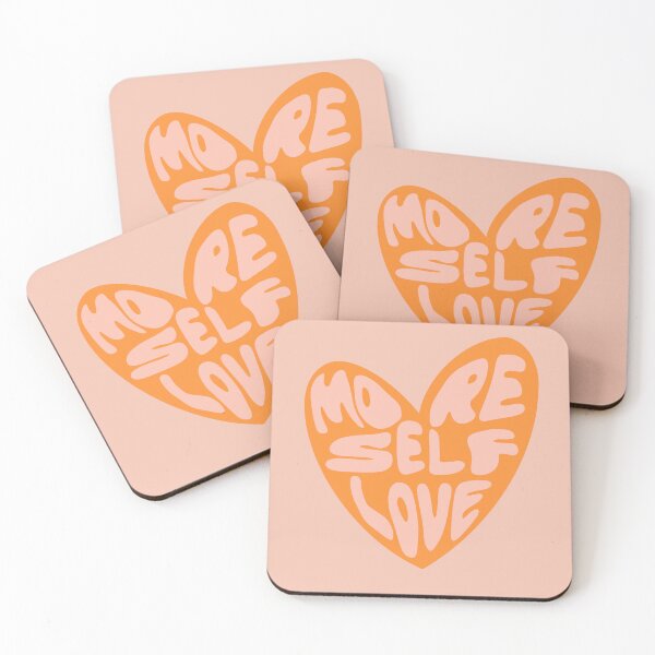 Item preview, More Self Love Heart - Groovy Melted Font - Orange and Pink designed and sold by bykirstco.