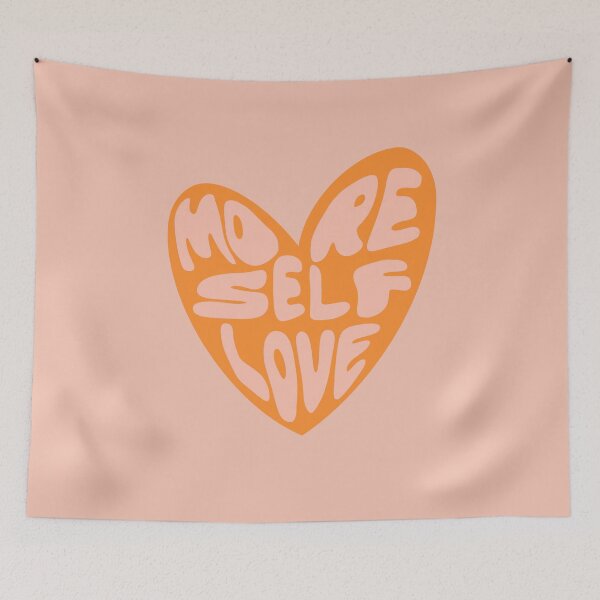 Item preview, More Self Love Heart - Groovy Melted Font - Orange and Pink designed and sold by bykirstco.