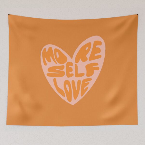 Item preview, More Self Love Heart - Groovy Melted Font - Pink and Orange designed and sold by bykirstco.