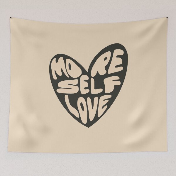 Item preview, More Self Love Heart - Groovy Melted Font - Black and Beige designed and sold by bykirstco.