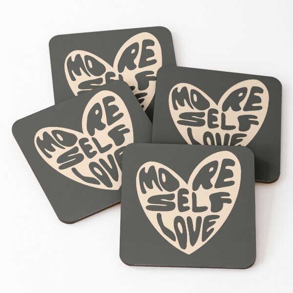 Item preview, More Self Love Heart - Groovy Melted Font - Beige and Black designed and sold by bykirstco.