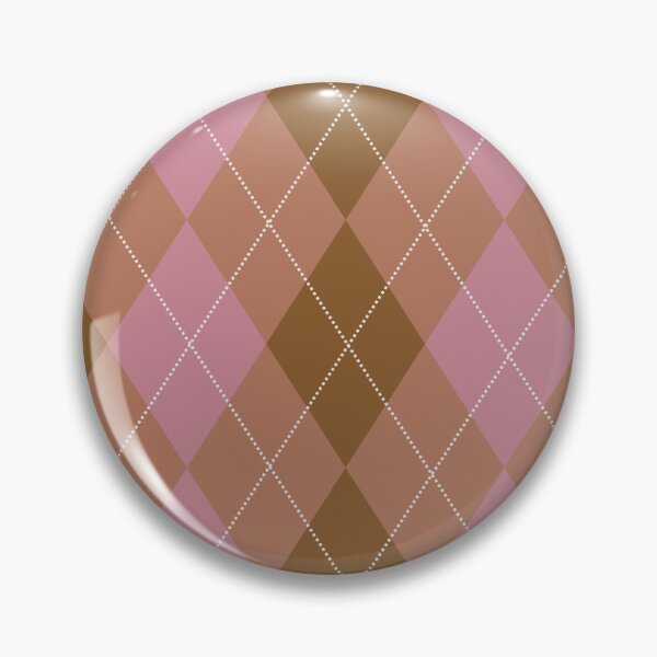 Item preview, Argyle Plaid Print Pink Brown designed and sold by ChantalDesign.
