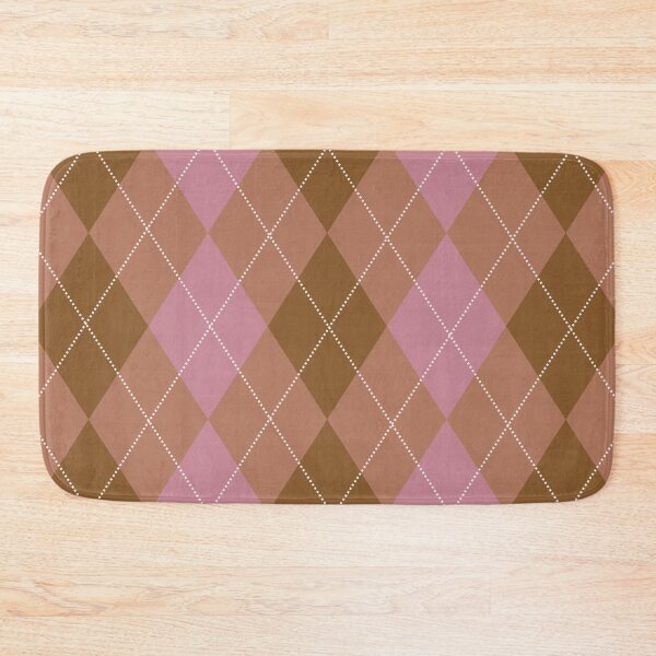 Item preview, Argyle Plaid Print Pink Brown designed and sold by ChantalDesign.