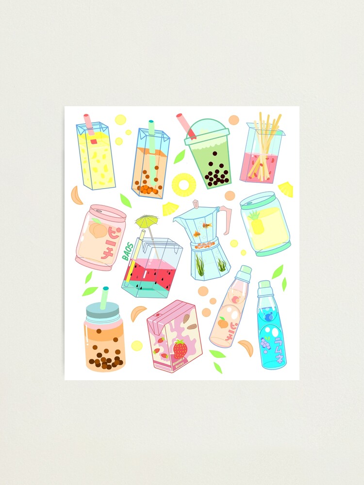 Kawaii Drinks Sticker Pack Photographic Print For Sale By Liquidsighs Png Redbubble 1813