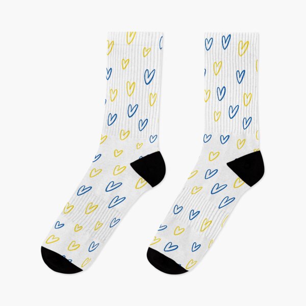 Item preview, Ukrainian flag colors pattern with hearts designed and sold by SolArt88.