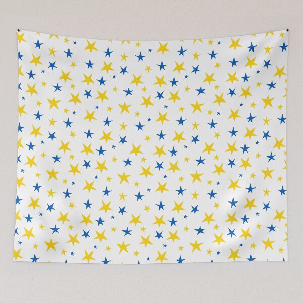 Item preview, Ukrainian flag colors pattern with stars designed and sold by SolArt88.