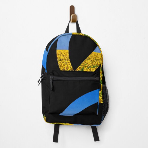 Item preview, Ukraine Flag Colors as Sunflowers and Blue Skies Peace Symbol - Black designed and sold by johnta17.