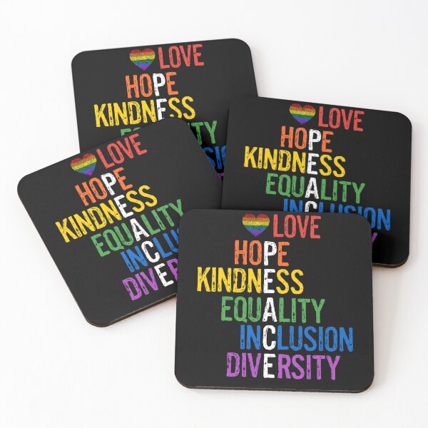 Item preview, Love Hope Kindness Equality Inclusion Diversity Peace Gay LGBTQ Pride designed and sold by egonline.