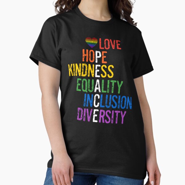 Item preview, Love Hope Kindness Equality Inclusion Diversity Peace Gay LGBTQ Pride designed and sold by egonline.
