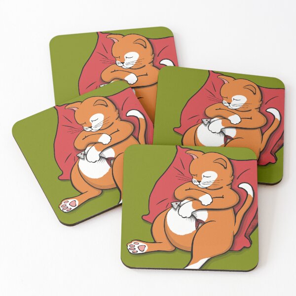 Item preview, The Ginger cat sleeping after having eaten a fish designed and sold by marina63.