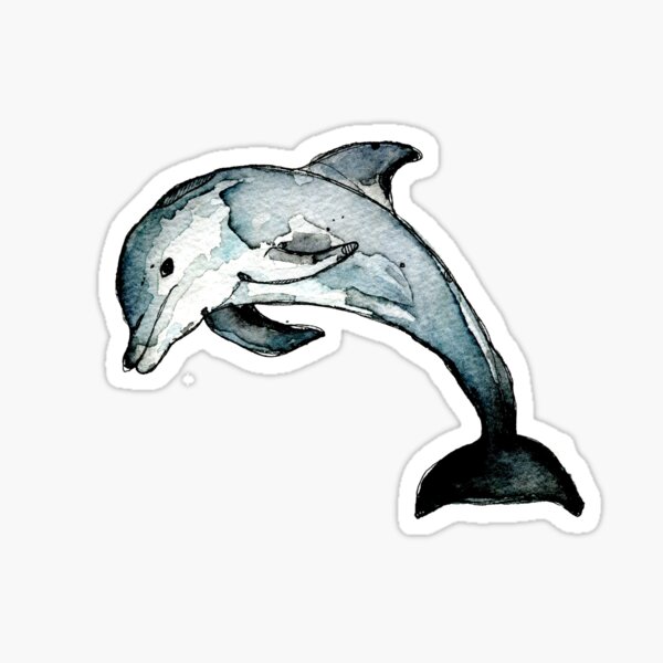 Item preview, Watercolor dolphin // dolphin illustration designed and sold by lineosa.