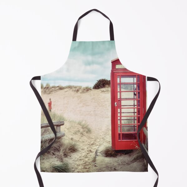 Item preview, Red Phone Booth on the Beach Photo designed and sold by Happy-Trails.