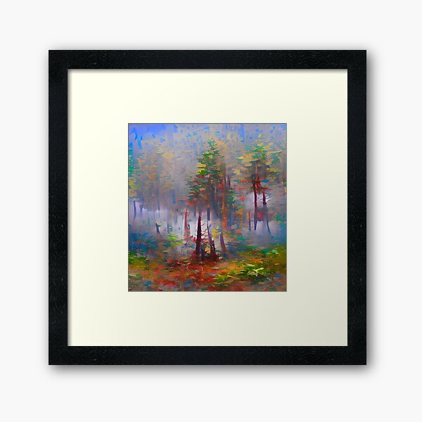 Item preview, Fog Mist - Painting of Trees - Painting of Foggy Forest designed and sold by CattlettArt.
