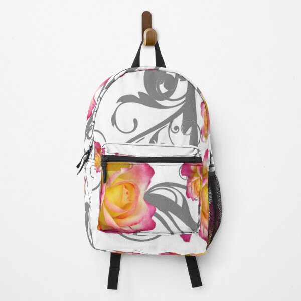 Item preview, DECORATIVE SCROLLS PINK-ROSES PATTERN  WHITE ART designed and sold by sharlesart.