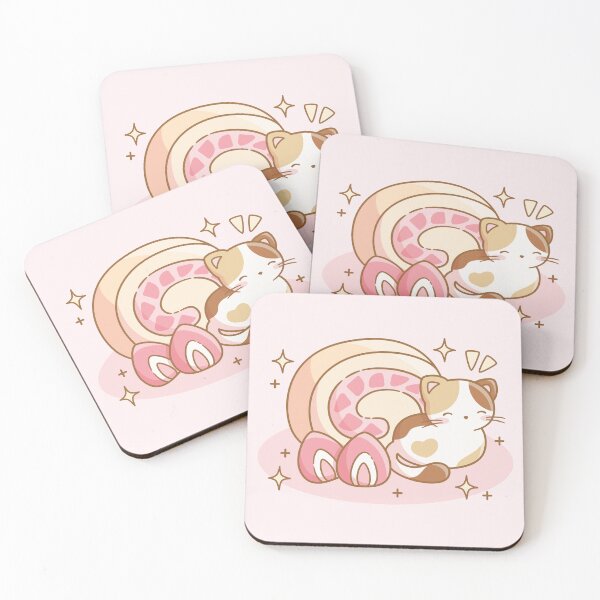 Item preview, Cat Strawberry Roll Cake designed and sold by LuYukari.