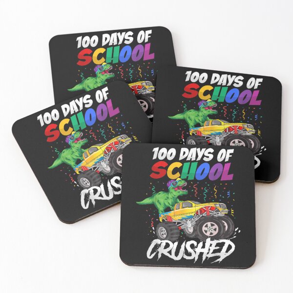 Item preview, 100 Days Of School Crushed Monster Truck Dinosaur Boys Kids  designed and sold by wendyy88.