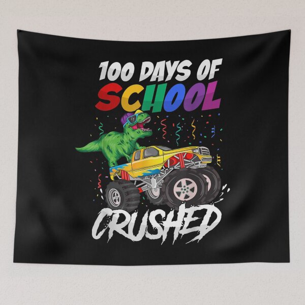 Item preview, 100 Days Of School Crushed Monster Truck Dinosaur Boys Kids  designed and sold by wendyy88.