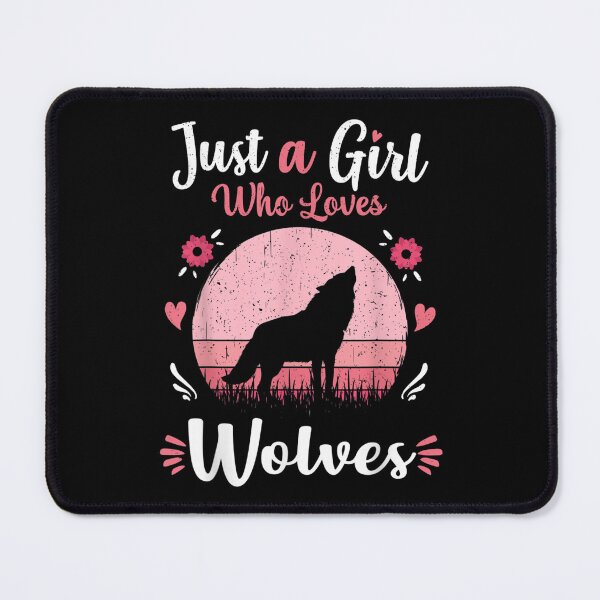 Item preview, Just A Girl Who Loves Wolves Pink Retro Vintage Wolf Lovers  designed and sold by aprilsav.