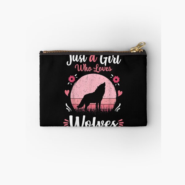 Item preview, Just A Girl Who Loves Wolves Pink Retro Vintage Wolf Lovers  designed and sold by aprilsav.