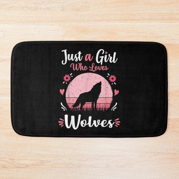 Item preview, Just A Girl Who Loves Wolves Pink Retro Vintage Wolf Lovers  designed and sold by aprilsav.