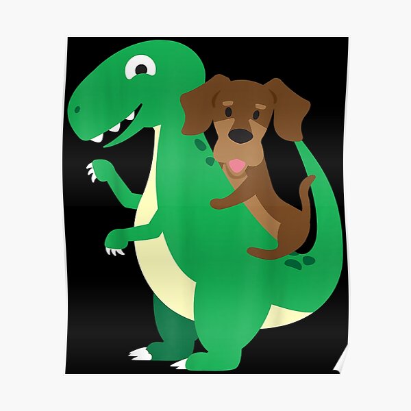 Dinosaur Dog Posters for Sale | Redbubble