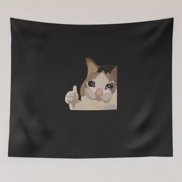 Item preview, sad cat thumbs up meme  Sticker designed and sold by EmreAlver.