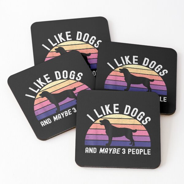 Item preview, I Like Dogs And Maybe 3 People Funny Retro Sunset Dog Lover  designed and sold by wendyy88.