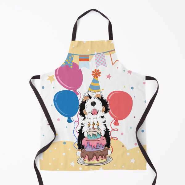 Item preview, Happy Birthday Tri Color Bernedoodle designed and sold by Lulupainting.