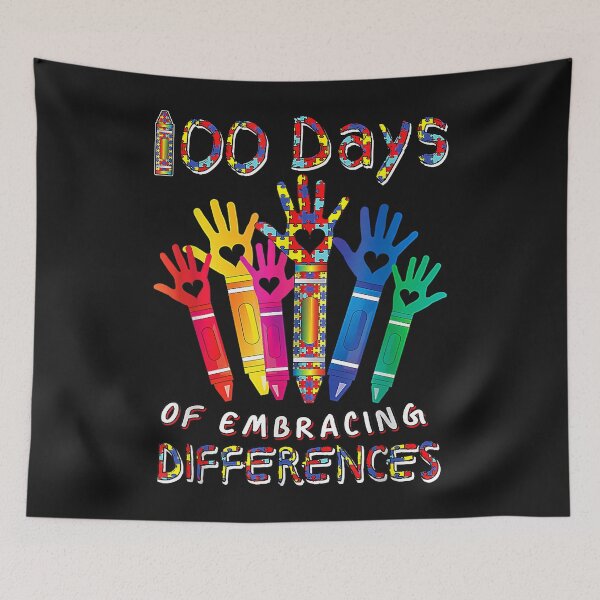 Item preview, Autism Awareness Embrace Differences 100 Days Of School designed and sold by SeppeGoffin.