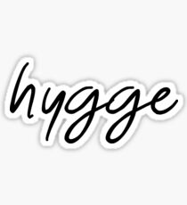 Hygge - schwarzes handgeschriebenes Typografie-Design Sticker