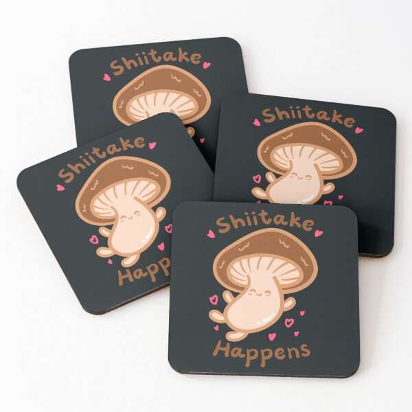 Item preview, Shiitake Happens Mushroom Pun designed and sold by S Cube Design.