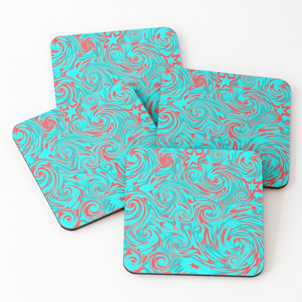 Item preview, Abstract modern design of turquoise and red designed and sold by Coexist In Tee's .
