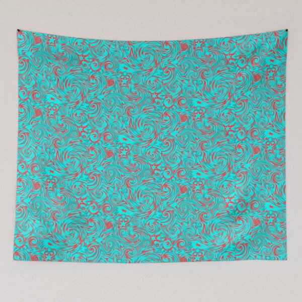 Item preview, Abstract modern design of turquoise and red designed and sold by Coexist In Tee's .